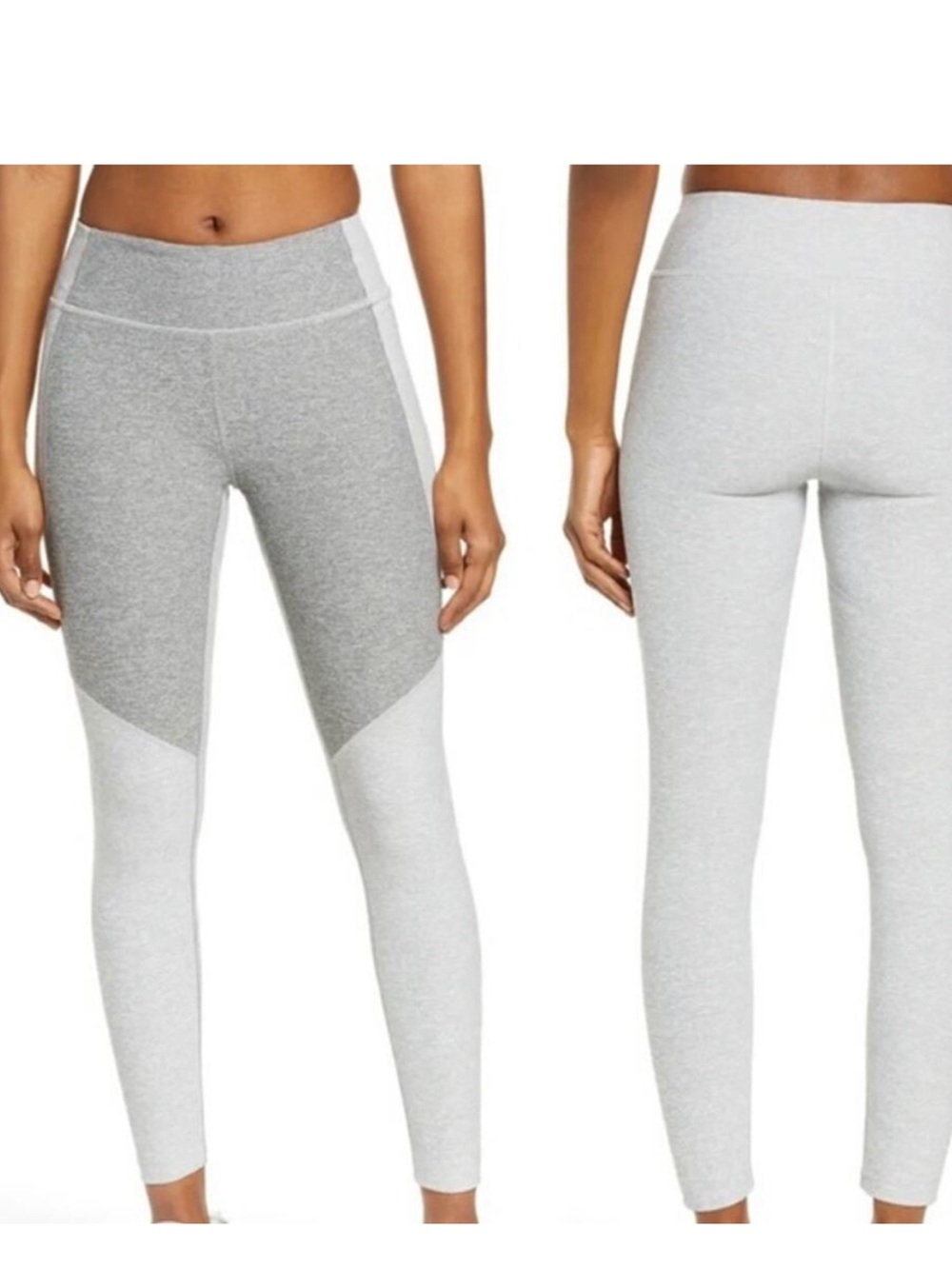Outdoor Voices HeatheredGray Mid Rise Two Tone 3/4 Leggings